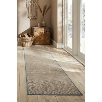 Teppich FLAIR RUGS "Jute Diamond", blau, B:60cm H:4mm L:800cm, Jute, Teppiche, Jute Teppich Image