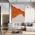 Orange Textured Oil Painting White Abstract Canvas Painting Orange Thick Art White Minimalist Handmade Large Abstract Canvas Art For Decor Frame Ready To Hang