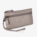 Women's Clutch Wallet Wristlet Sheepskin Outdoor Shopping Holiday Zipper Large Capacity Lightweight Durable Woven Apricot gray Black Blue