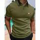 Men's Button Up Polos Polo Shirt Casual Holiday Lapel Short Sleeve Fashion Basic Plain Classic Summer Regular Fit Black Army Green Khaki Grey Button Up Polos