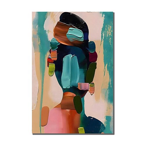 Ölgemälde handgefertigt handgemalt Wandkunst abstrakte Menschen Leinwand Malerei Wohndekoration Dekor gespannten Rahmen fertig zum Aufhängen Image