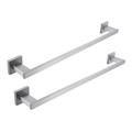 2-Pcs Bath Towel Bar Sets Bathroom Towel Rack Hanger 2-Pieces 24-Inche Square Shower Double Towel Rod Kitchen Hand Towel Holder Wall Mounted 2 Pack Brushed Nickel Black and Gold