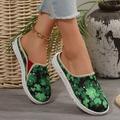 Damen Turnschuhe Slip-Ons Komfort Schuhe B¨¹ro Täglich Blumen Hochzeitswohnungen Stickerei Flacher Absatz Runde Zehe Elegant Komfort Wanderschuhe Leinwand Halbschuhe Gelb Rot Grün