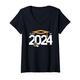Damen Abschlussklasse 2024, lustige Absolventen, Männer, Frauen, Kinder T-Shirt mit V-Ausschnitt