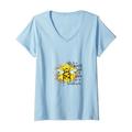 Damen In a World Full of Roses Be a Sunflower Bee Cute Zitat T-Shirt mit V-Ausschnitt