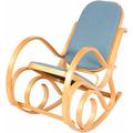 Jamais utilisé] Fauteuil à bascule M41, fauteuil tv, bois massif aspect chêne, bleu - blue