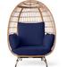 HIGEMZ Wicker Indoor Outdoor Egg Chair w/ Stand | 56 H x 40 W x 24 D in | Wayfair H096NW9DT9
