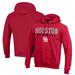 Men's Champion Red Houston Cougars Stack Baseball Powerblend Pullover Hoodie