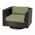 Lark Manor™ Anastase Swivel Patio Chair w/ Cushions in Brown | 29 H x 40 W x 35 D in | Wayfair CD0C964B1FBF43A6A49B3D8784B96D4A