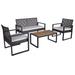 Ebern Designs Kostelnik 29.33" Wide Outdoor Patio Sectional w/ Cushions Wicker/Rattan/Metal | 25.19 H x 29.33 W x 33.26 D in | Wayfair