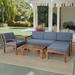 Latitude Run® Binkley 4 - Person Outdoor Seating Group w/ Cushions Wood/Natural Hardwoods in Brown/White | Wayfair 434DF868F1714C3B8E2145EC85F7EA45