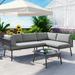 Arlmont & Co. 3-Piece PE Rattan Sofa Set w/ Cushions & Glass Table | Outdoor Furniture | Wayfair D06B64A66E034D3D812ED4F769AC4507