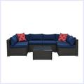 Latitude Run® Modern Outdoor Patio Sectional Sofa Set w/ Coffee Table | Wayfair 3583B17AD3084B438916742A9C6AD42B