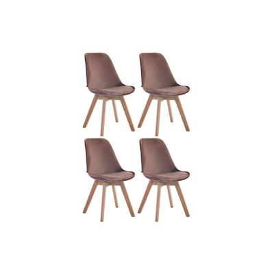 CLP 4er Set Besucherstühle Borneo Samt braun/natura Image