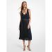 Michael Kors Dresses | Michael Kors Pleated Georgette Belted Tank Dress Black Xs New | Color: Black | Size: Xs