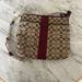 Coach Bags | Nwt Coach Signature Stripe Khaki Monogram Crossbody Bag, Beige Merlot | Color: Red/Tan | Size: Os