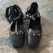 Free People Shoes | Free People Mystic Mary Jane Double Strap Flats 2 Different Sizes. New | Color: Black/Silver | Size: 7
