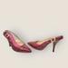 Kate Spade Shoes | Kate Spade Patent Leather Maroon Fuchsia Strappy Slingback Heels 8b | Color: Pink/Red | Size: 8