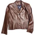 Burberry Jackets & Coats | Burberry Vintage Leather Brown 3 Button Blazer Jacket 10 | Color: Brown | Size: 10
