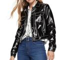 Nine West Jackets & Coats | Nine West Faux Leather Jacket | Color: Black/White | Size: Various