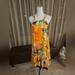 Anthropologie Dresses | Nwt, Anthropologie, Yellow And Orange Floral Midi Dress, Size M | Color: Orange/Yellow | Size: M