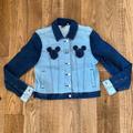 Disney Jackets & Coats | Disney X Her Universe Women’s Mickey Mouse Two-Tone Denim Jean Jacket Size Small | Color: Blue | Size: S