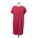 J.Jill Casual Dress - Shift: Burgundy Solid Dresses - New - Women's Size Large Petite