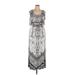 Style&Co Casual Dress - Maxi: Silver Snake Print Dresses - Women's Size X-Large