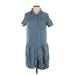 Max Jeans Casual Dress - Shirtdress: Blue Dresses - Women's Size X-Small