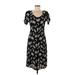 Cotton Express Cocktail Dress: Black Floral Motif Dresses - Women's Size Medium