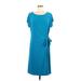 DKNY Casual Dress - Midi: Teal Solid Dresses - Women's Size Medium