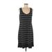 Lands' End Casual Dress - Shift Scoop Neck Sleeveless: Black Polka Dots Dresses - Women's Size Medium