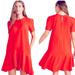 Anthropologie Dresses | Anthropologie Maeve Short Sleeve Red Ruffle High Low Tier Dress 4p | Color: Orange/Red | Size: 4p