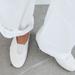 Zara Shoes | Nwt Zara Stretchy Flat Leather Shoes White Size 7.5 | Color: White | Size: 7.5