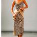 Anthropologie Dresses | Anthropologie Elyse Leopard Print Bias Drape Slim Dress | Color: Black/Cream | Size: L