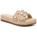 Jessica Simpson Shoes | Jessica Simpson Danalea Tan Woven Embellished Rhinestone Espadrille Sandal 8.5 | Color: Silver/Tan | Size: 8.5