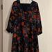 Madewell Dresses | Dark Floral Madewell Long Sleeved Dress | Color: Black/Red | Size: L