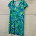 Lilly Pulitzer Dresses | Lilly Pulitzer Etta Short Sleeve Dress Botanical Green In A Flutter Xs | Color: Blue/Green | Size: Xs