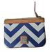 Dooney & Bourke Bags | Dooney & Bourke Blue & White Canvas Leather Chevron Pattern Coin Purse | Color: Blue/White | Size: Os