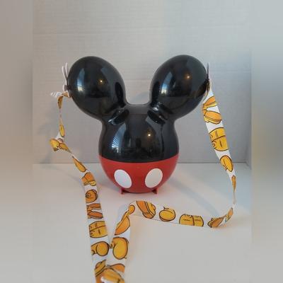 Disney Kitchen | Disney Mickey W/ Pants Popcorn Container Holder Souvenir With Strap | Color: Black/Red | Size: Os