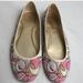 Coach Shoes | Coach Larra Signature C Logo Pink And Tan Silk Ballet Flats | Color: Pink/Tan | Size: 9.5