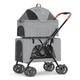 Dog Stroller Foldable Pet Stroller Four-Wheel Double-Layer pet Stroller Outdoor Travel pet Stroller Lightweight pet Stroller Pet Stroller (Color : G, Size : A)