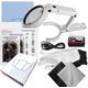 Flinduy Sports Cards Grading Kit, Card Centering Grading Tool, Sports Trading Cards Measuring Tools, Magnifying Glass Set with LED