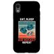 Hülle für iPhone XR Retro Eat, Sleep Airhockey, Wiederholung, Vintage-Grunge-Airhockey