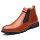 CCAFRET Men shoes Mens Leather Boots Design Casual Men'S Ankle Boots Pointed Toe Style Men Boot Shoes Autumn Men Shoes (Color : Schwarz, Size : 8.5)