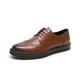 CCAFRET Men Shoes Men Dress Shoes Handmade Brogue Style Leather Wedding Shoes Men Flats Leather Oxfords Formal Shoes (Color : Brown, Size : 8)