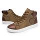 CCAFRET Mens Gym Shoes Men's Casual Canvas Shoes High-top Sneakers Men's Canvas Shoes High-top Board Shoes (Color : Brown, Size : 7.5 UK)