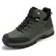 CCAFRET Mens gym shoes Winter snow boots warm woolen men's boots outdoor anti-skid hiking shoes waterproof men's ankle boots walking boots. (Color : Army Green, Size : 7.5)