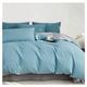 Cotton Duvet Cover Set - Luxurious Soft Solid Colour Duvet Cover, Triple Yarn Premium Feel Bedding Set 4 PCS (Color : Vintage Blue, Size : 220x240cm-4pcs)