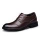 CCAFRET Men Shoes Plus Size Natural Genuine Leather Oxford Shoes for Men Dress Shoes Business Formal Shoes Men Flats Winter Men Shoes (Color : Brown, Size : 4.5 UK)